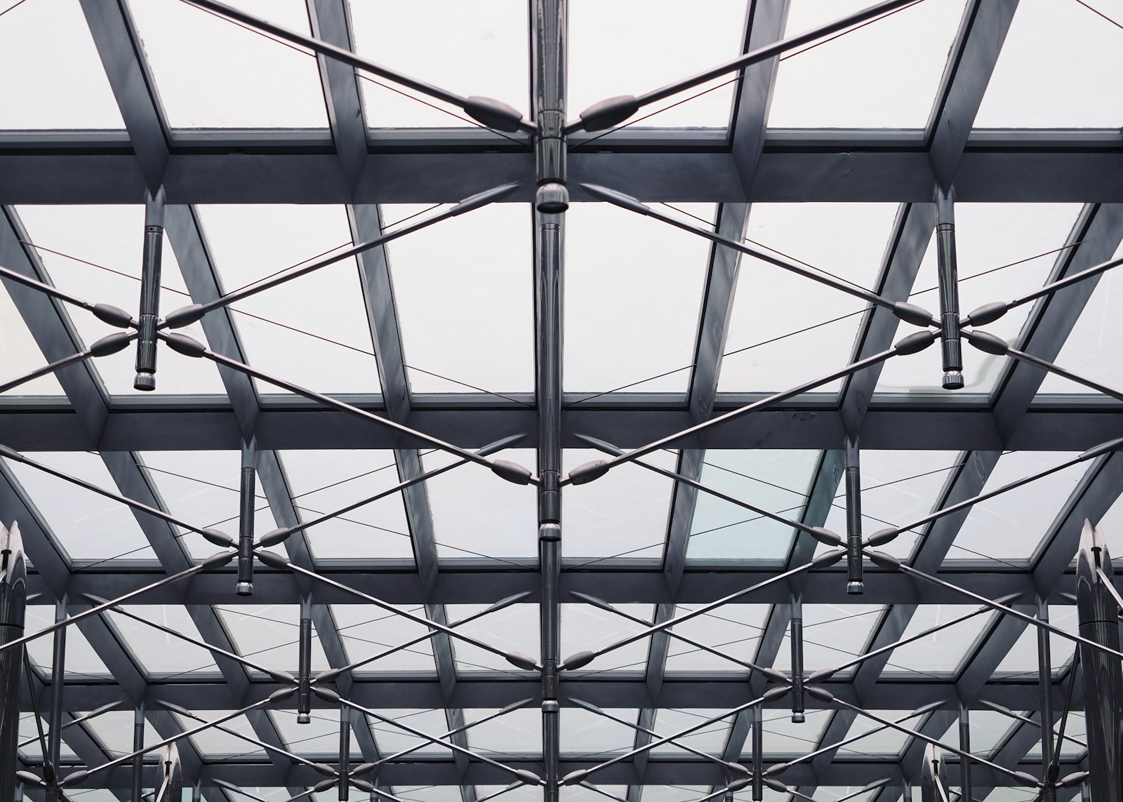 A view of the inside of a metal structure